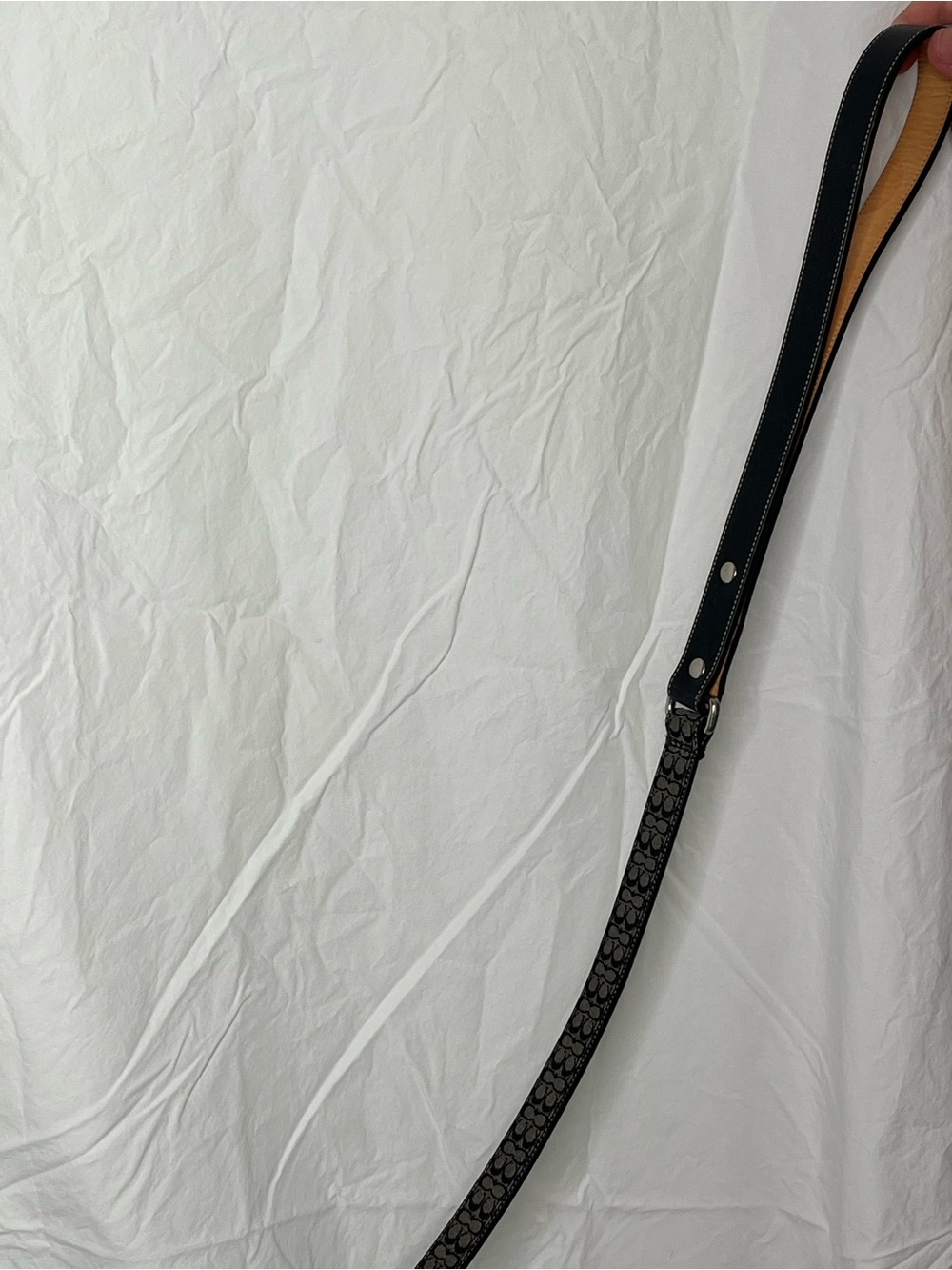 Coach Black Leather Dog Leash with Silver-Tone Hardware and Stitching - Picture 4 of 7